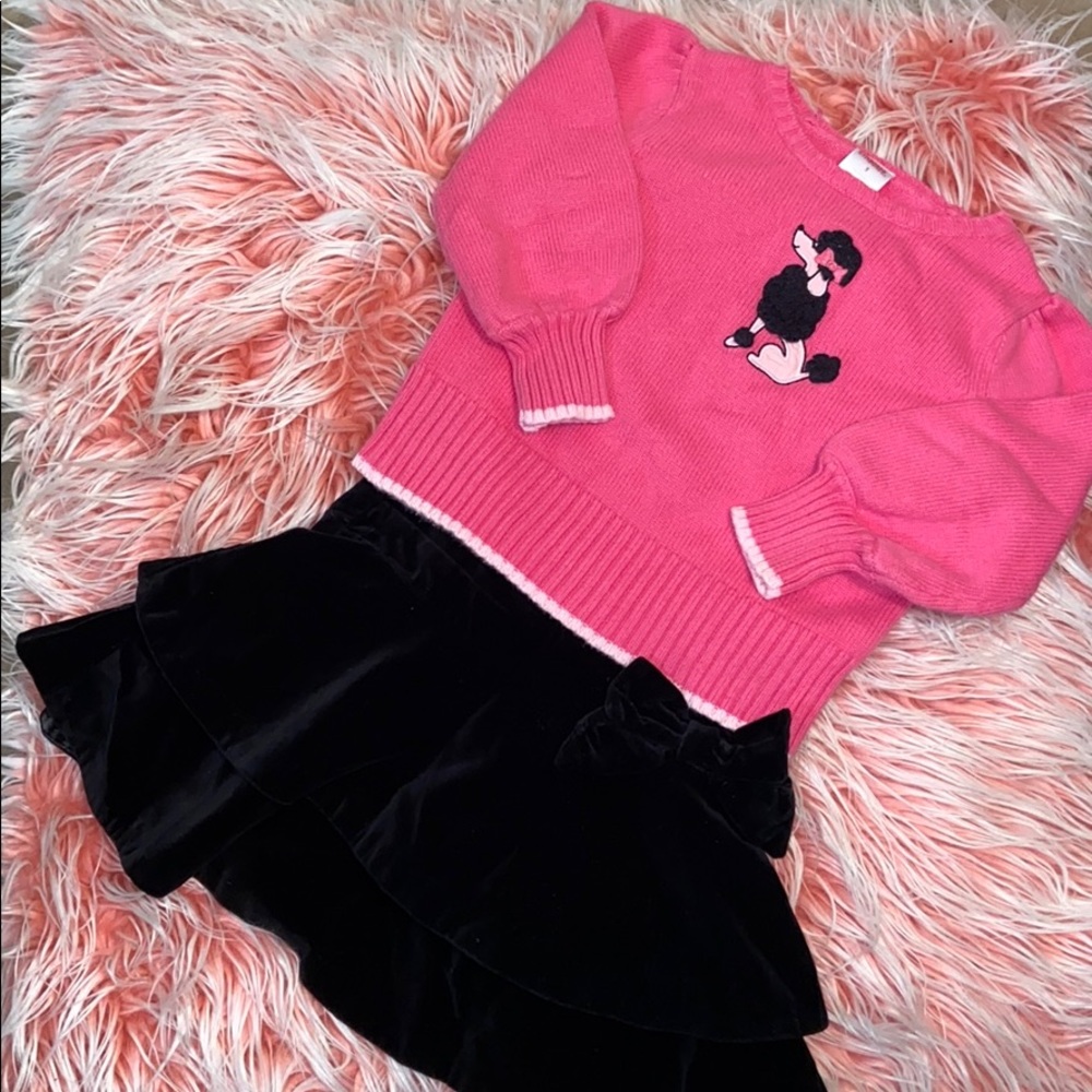 Gymboree size 3 velvet skirt and sweater set.